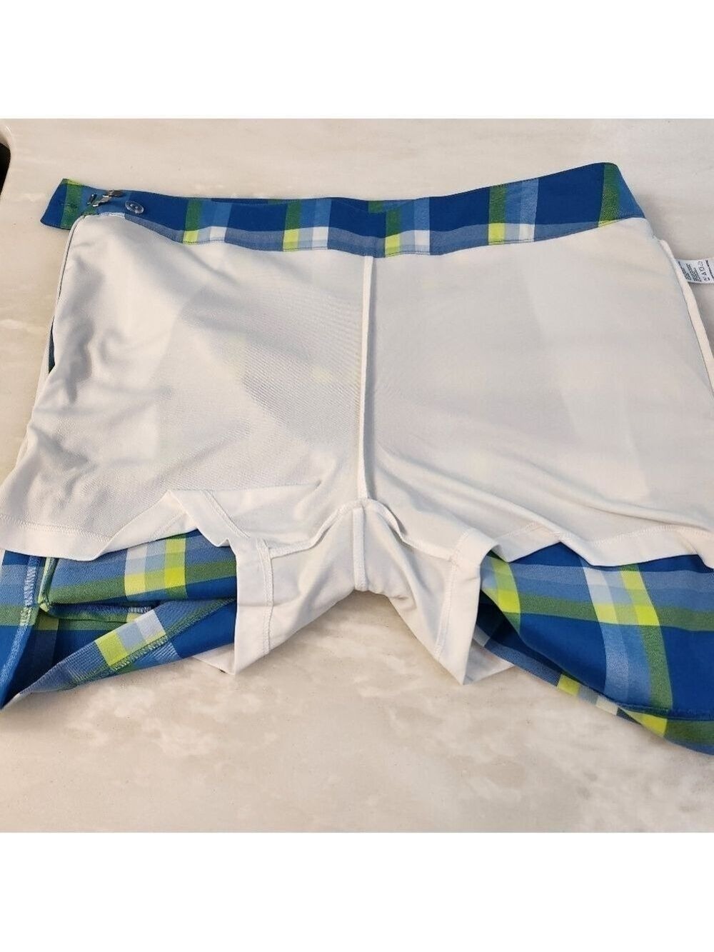 Izod Blue and White Plaid  Mini Pencil Golf Skort Size 12 - Picture 7 of 7
